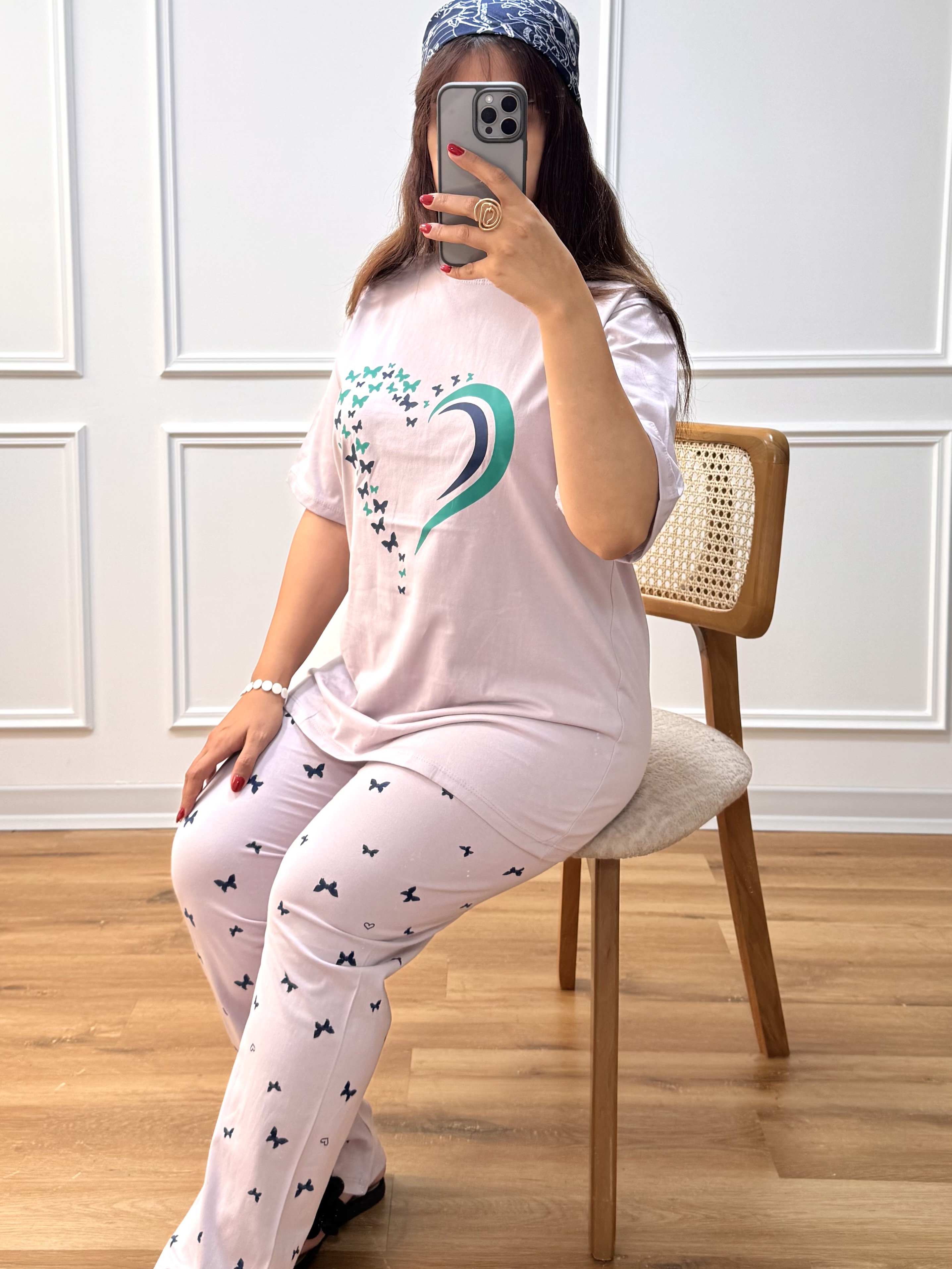ست تیشرت شلوار سایزبزرگ ( پروانه )